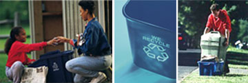 Photos of people recycling